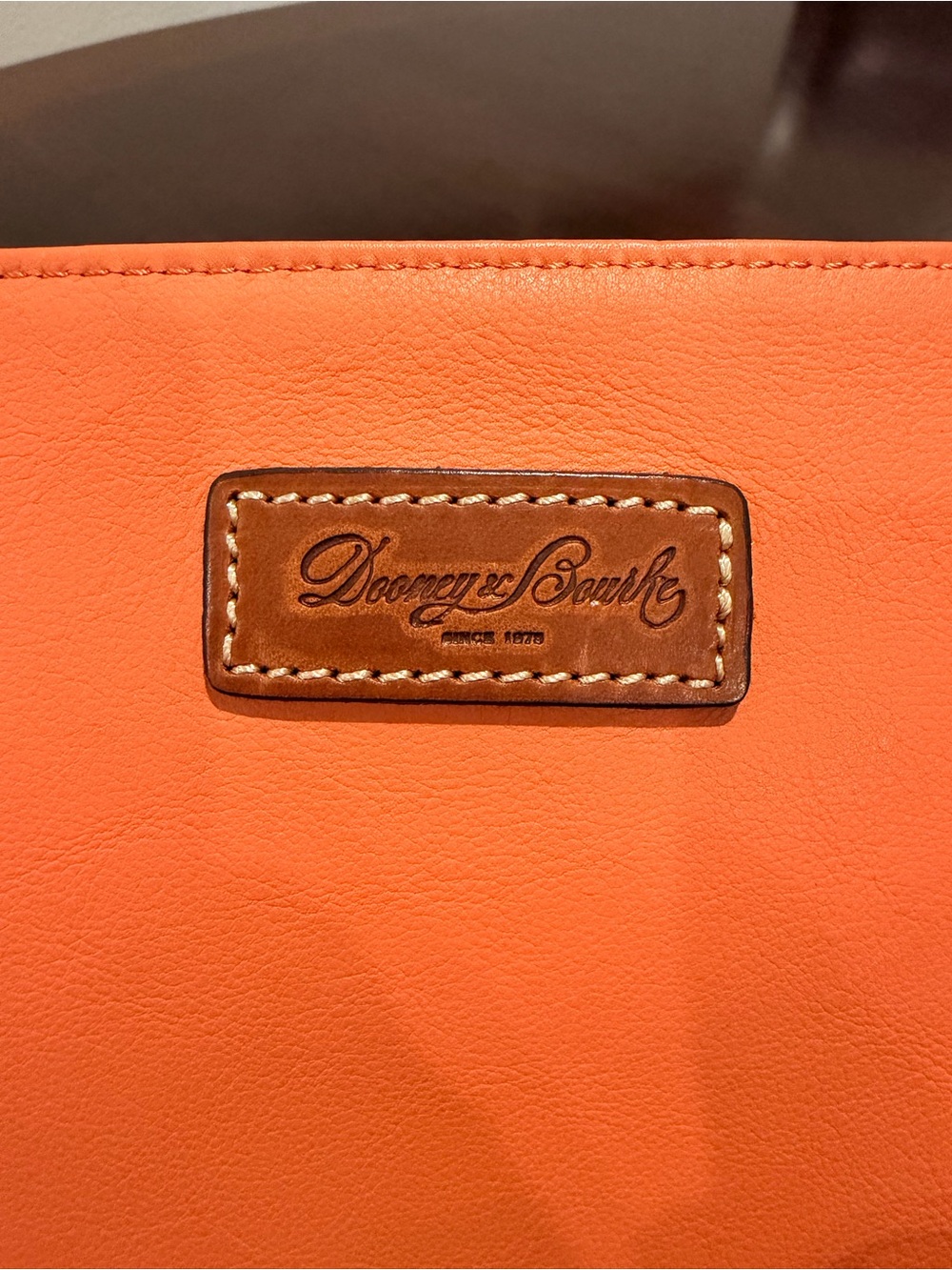 Dooney & Bourke Orange Leather Wristlet - Picture 2 of 9